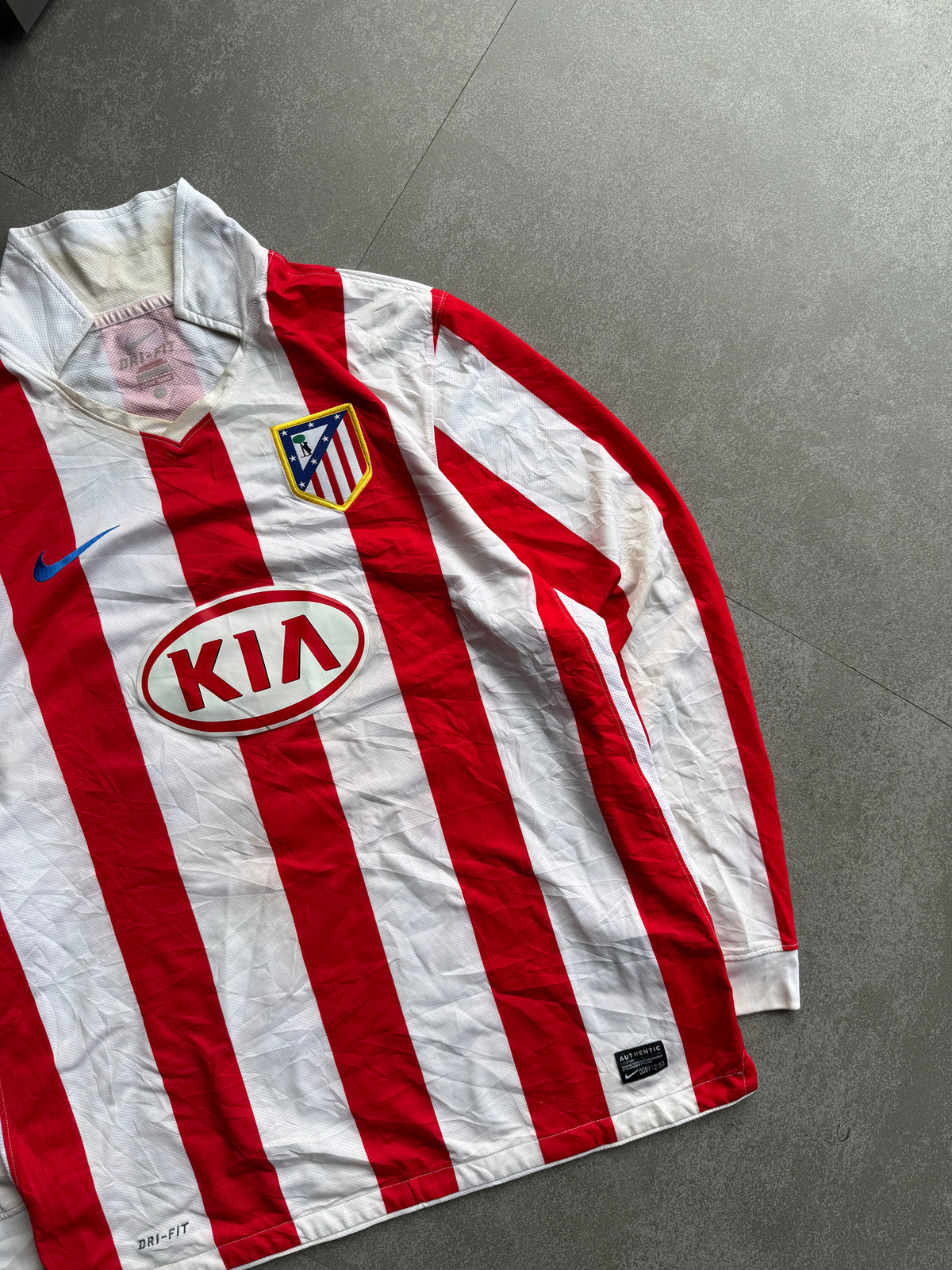 2010-ATLETICO MADRID HOME VINTAGE SHIRT-XL