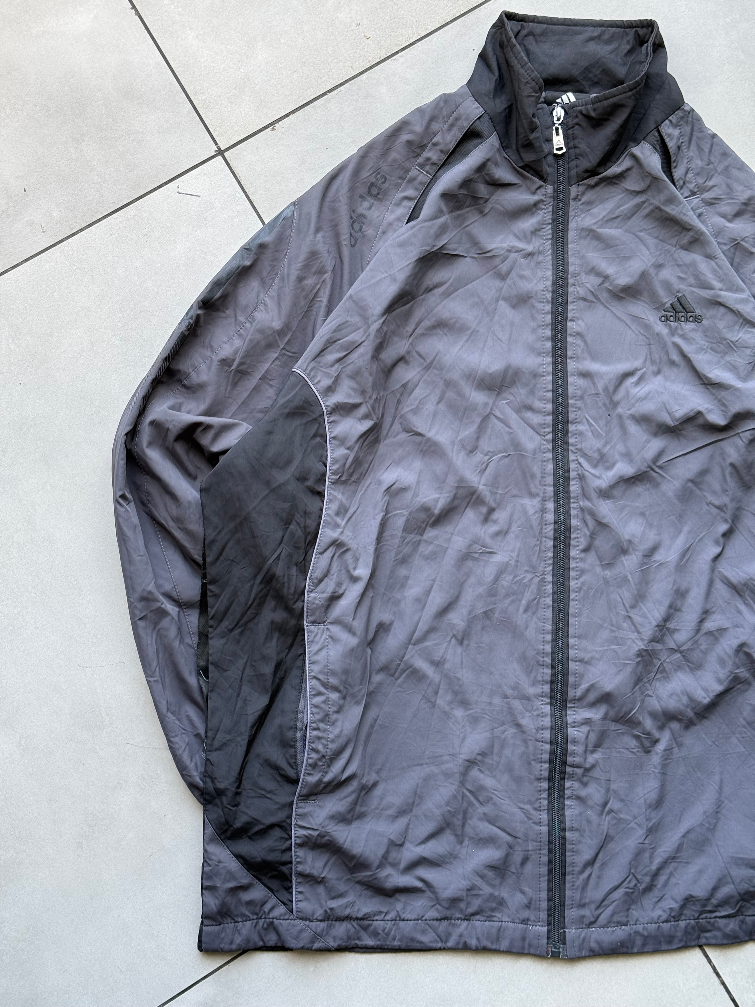 VINTAGE GRAY ADIDAS ZIP-UP WINDBREAKER-XXL