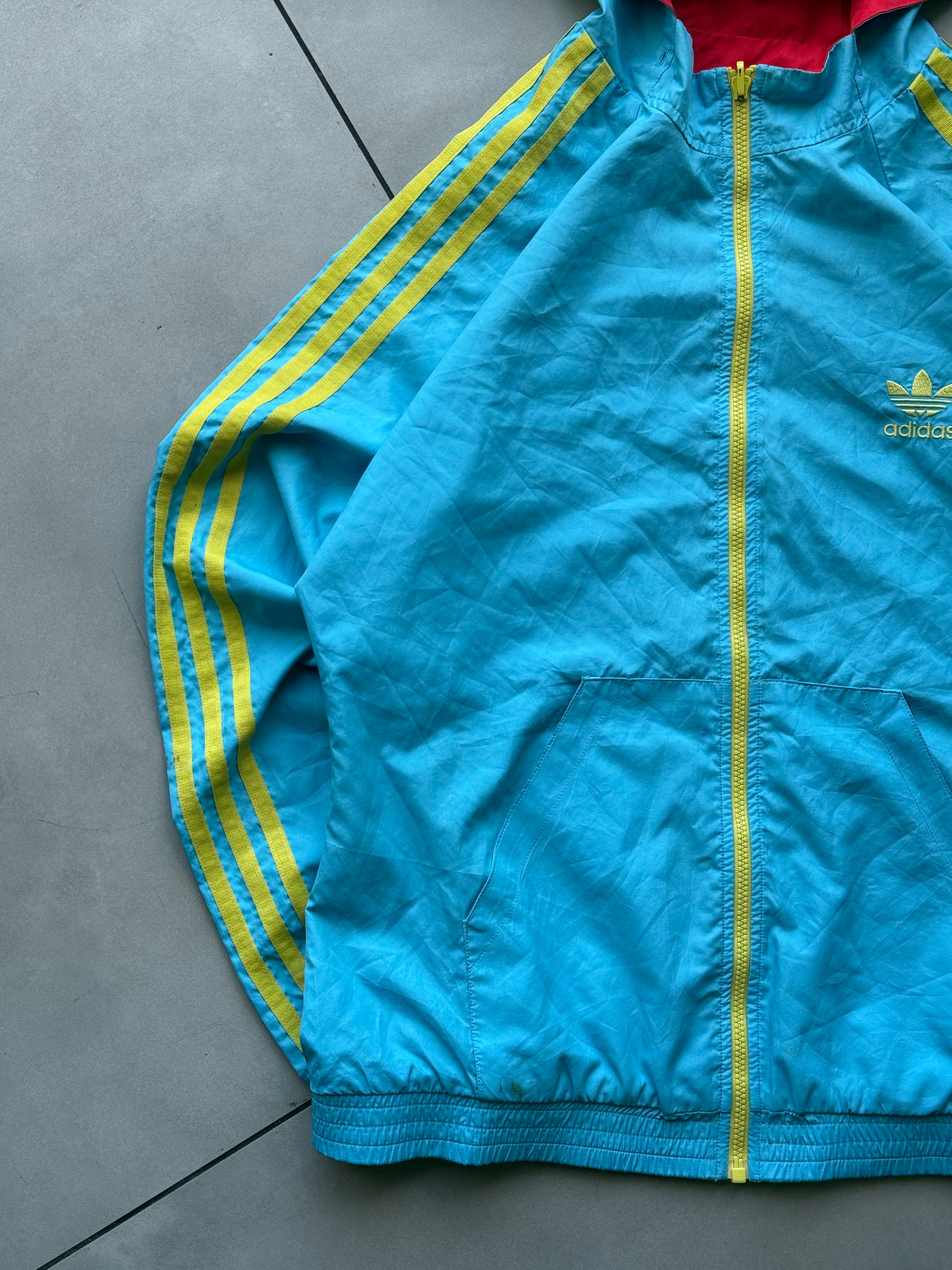 VINTAGE ADIDAS ORIGINALS REVERSIBLE HOODED WINDBREAKER-S