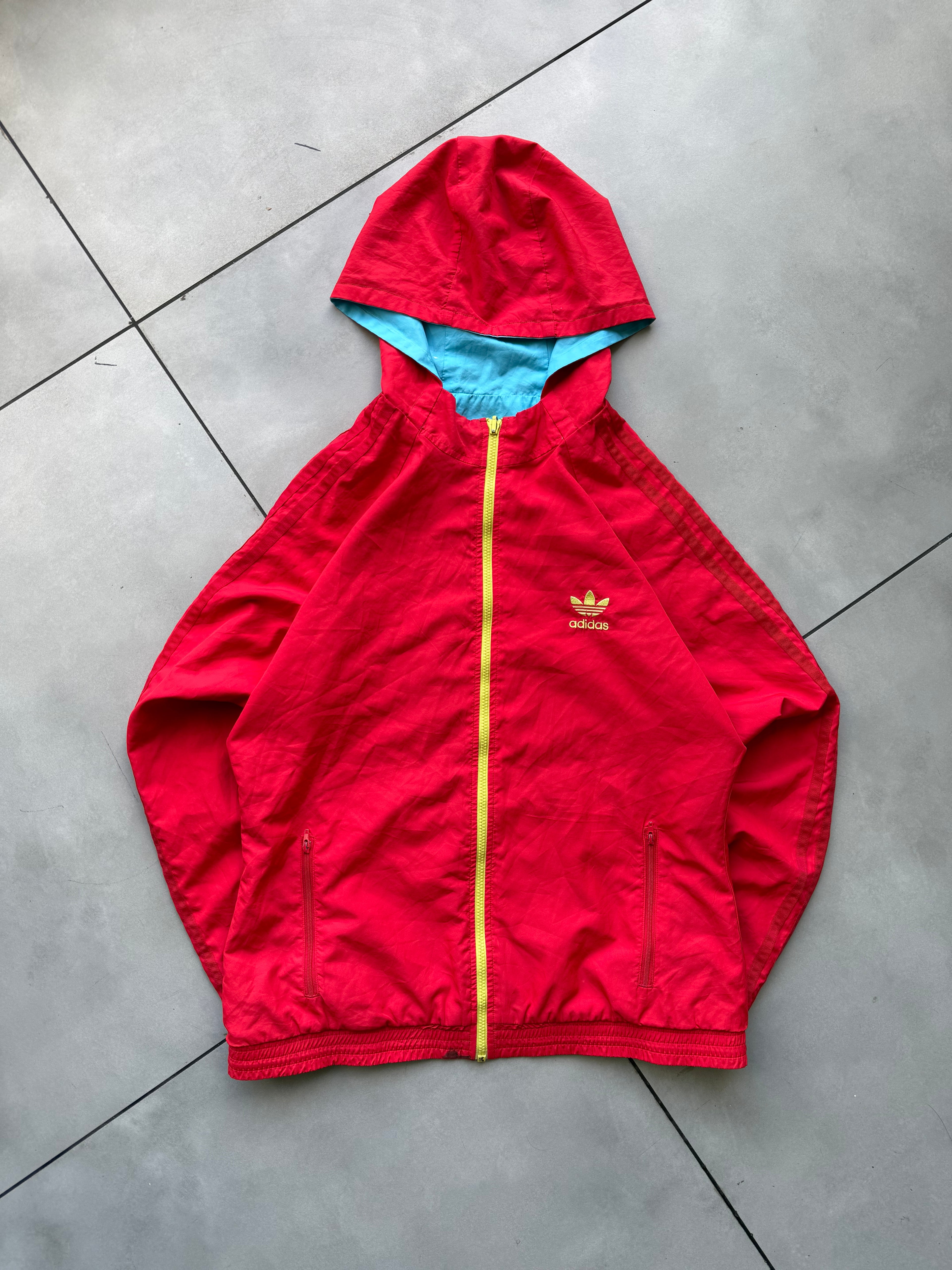 VINTAGE ADIDAS ORIGINALS REVERSIBLE HOODED WINDBREAKER-S