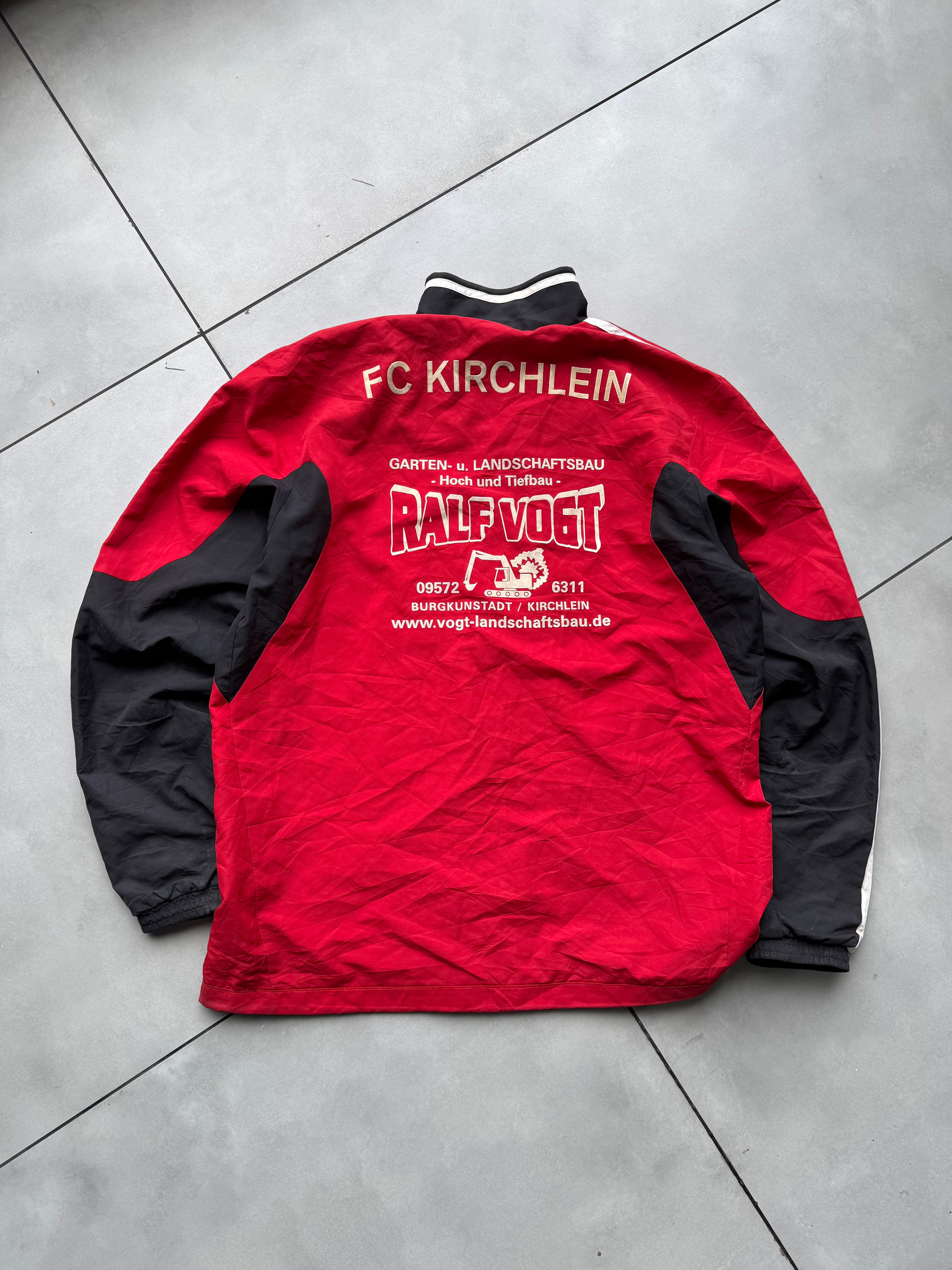 VINTAGE RED ADIDAS TRACK JACKET-M
