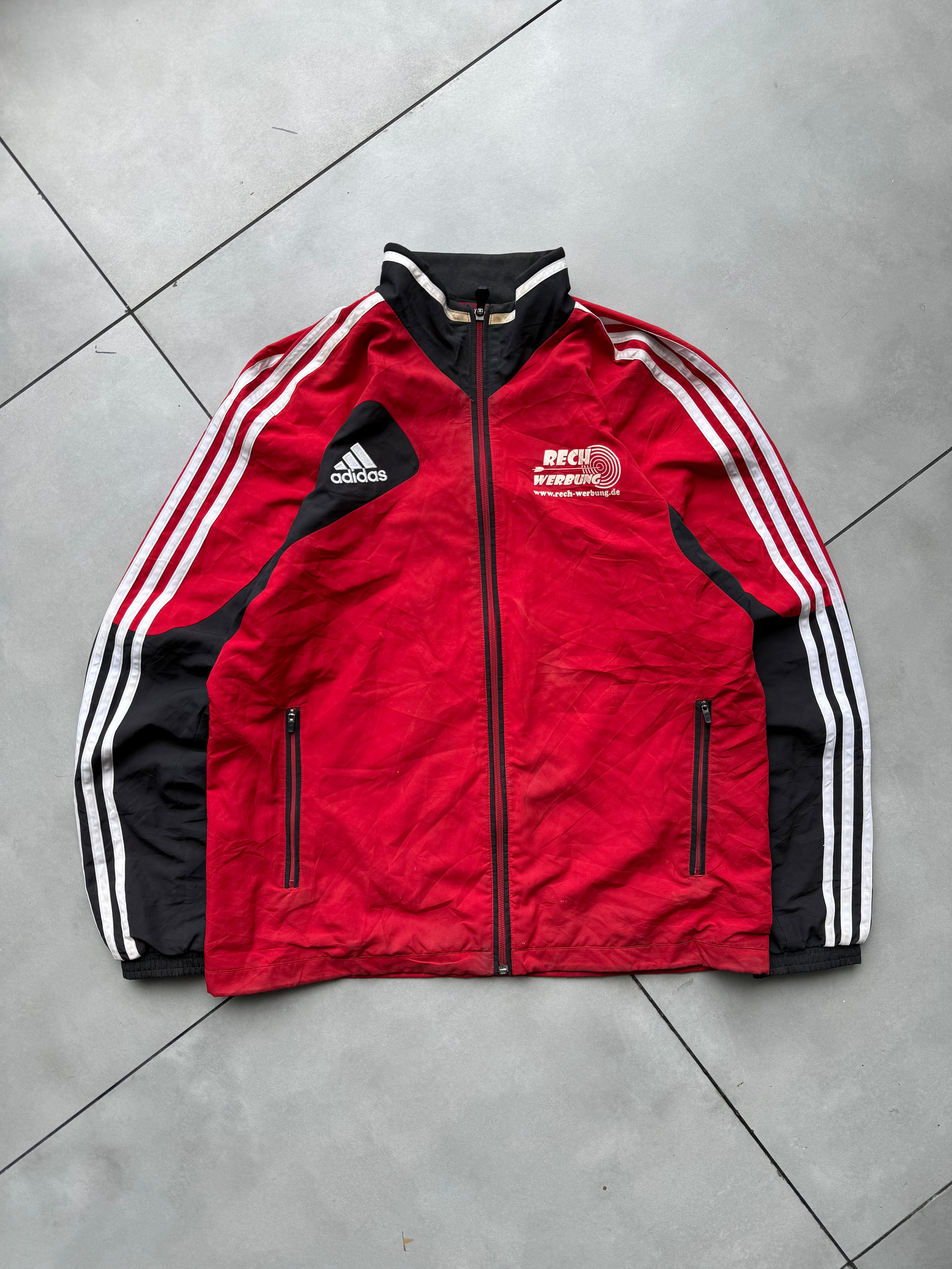 VINTAGE RED ADIDAS TRACK JACKET-M