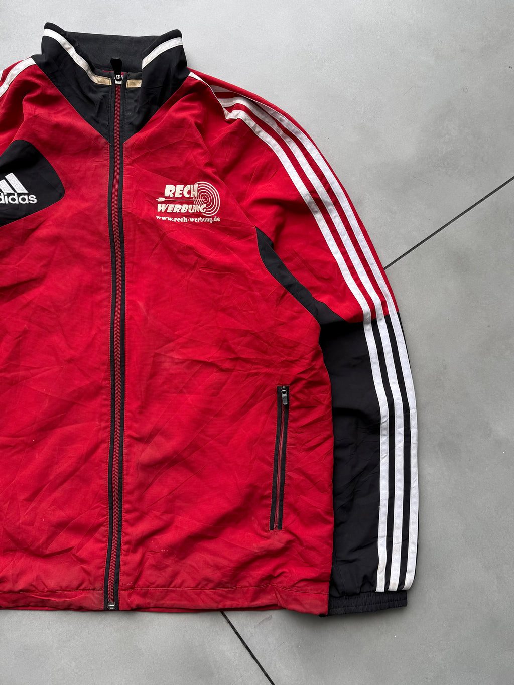 VINTAGE RED ADIDAS TRACK JACKET-M