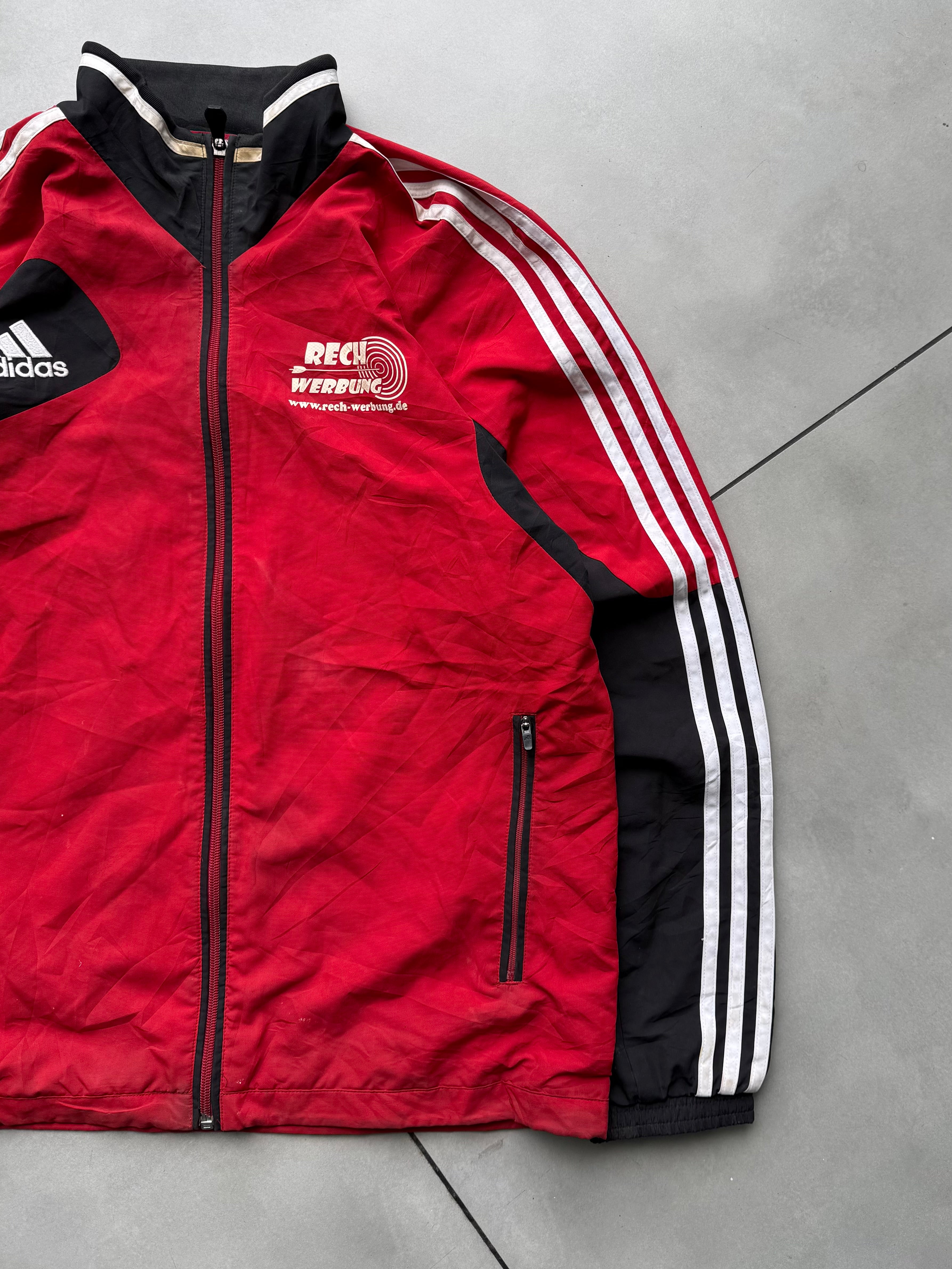 VINTAGE RED ADIDAS TRACK JACKET-M