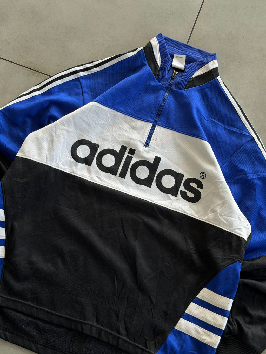 ADIDAS 90’s QUARTER ZIPPER VINTAGE JACKET- XL