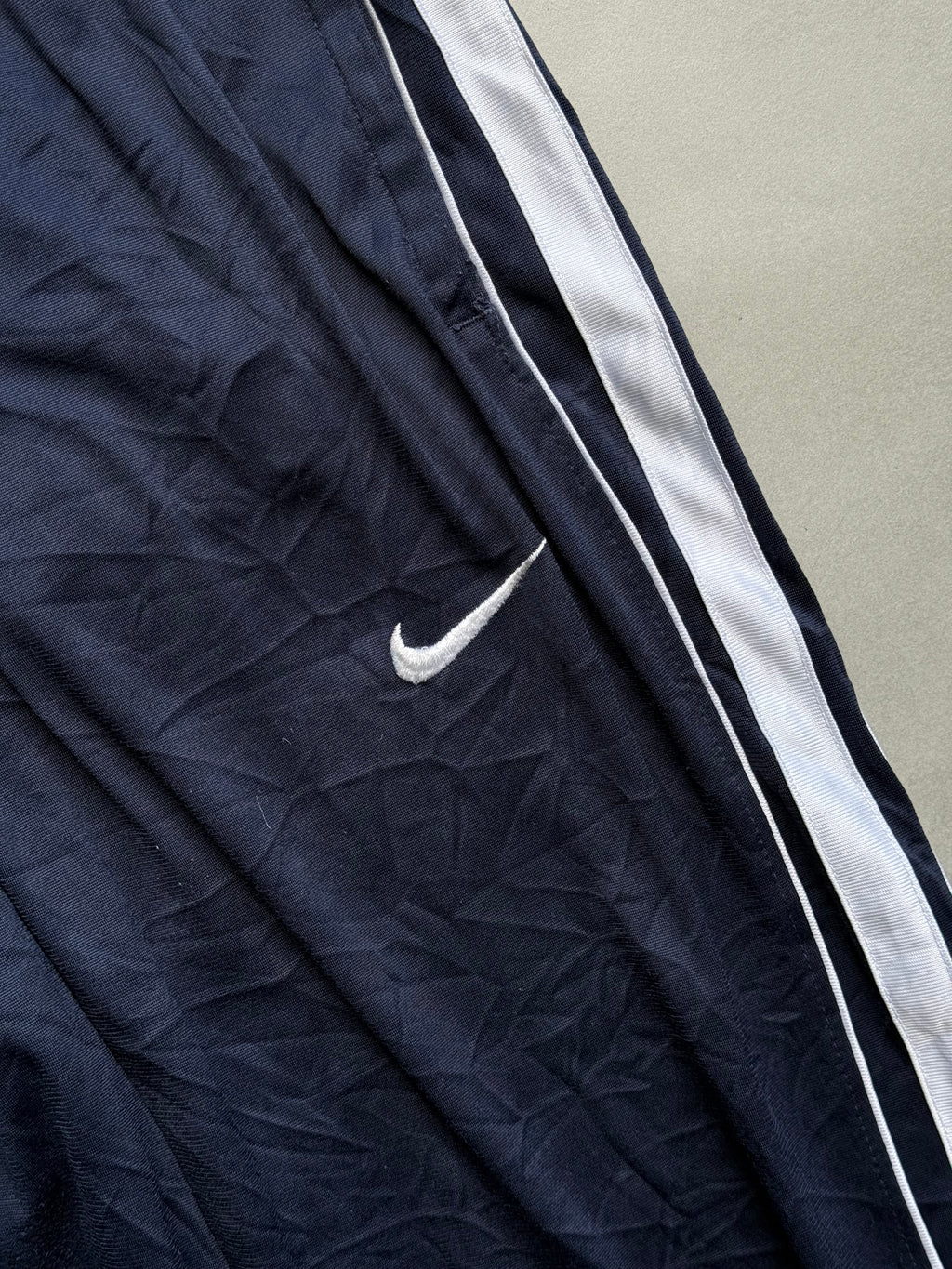 VINTAGE NIKE NAVY BLUE STRIPED WIDE LEG [ 30-M]
