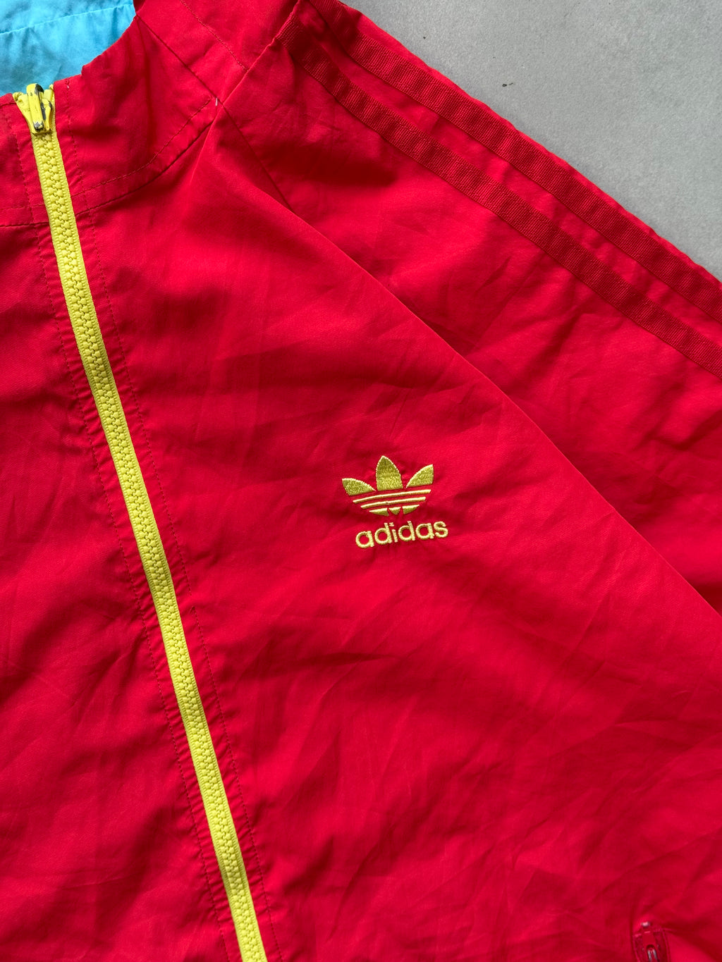 VINTAGE ADIDAS ORIGINALS REVERSIBLE HOODED WINDBREAKER-S