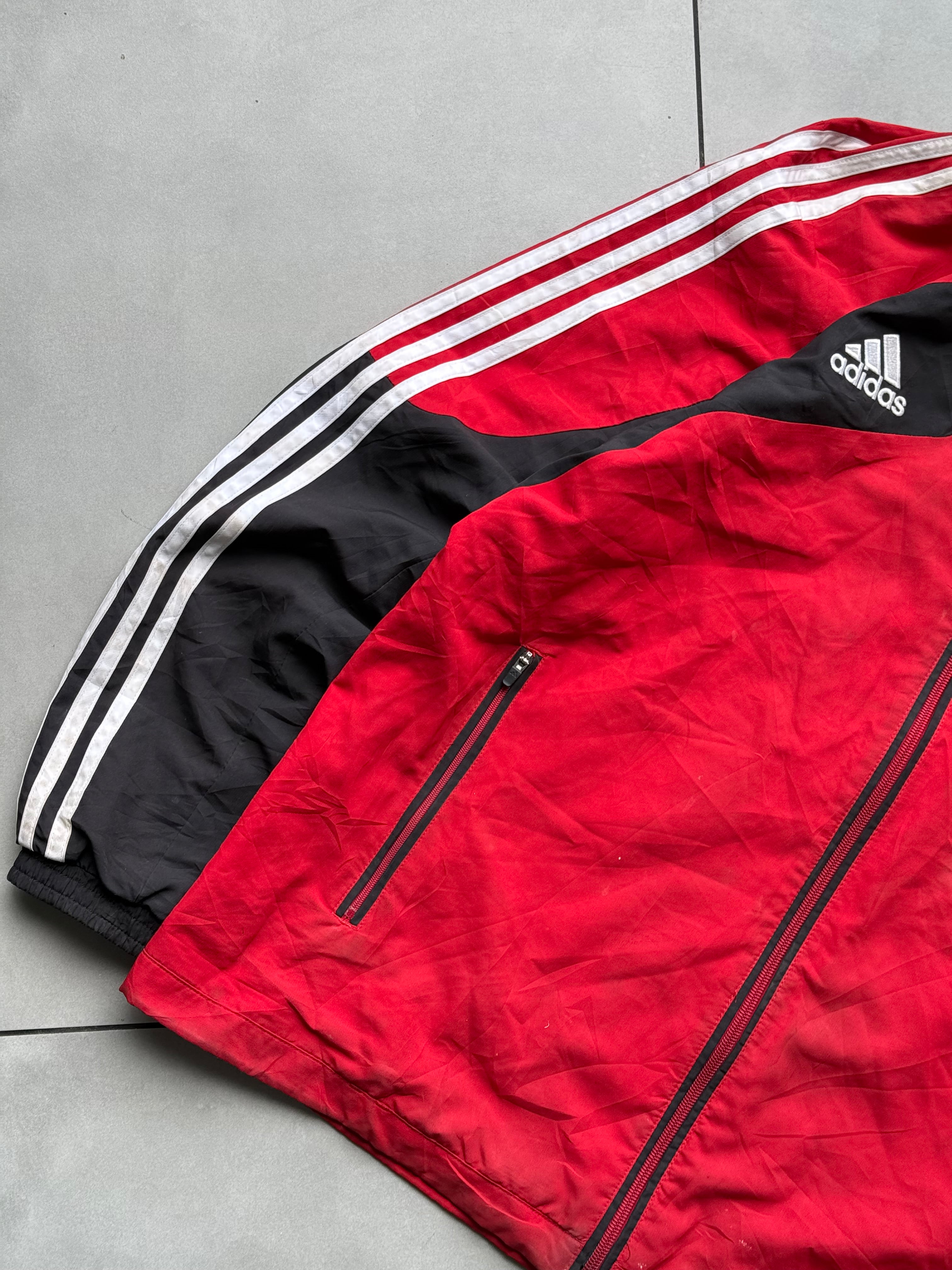 VINTAGE RED ADIDAS TRACK JACKET-M