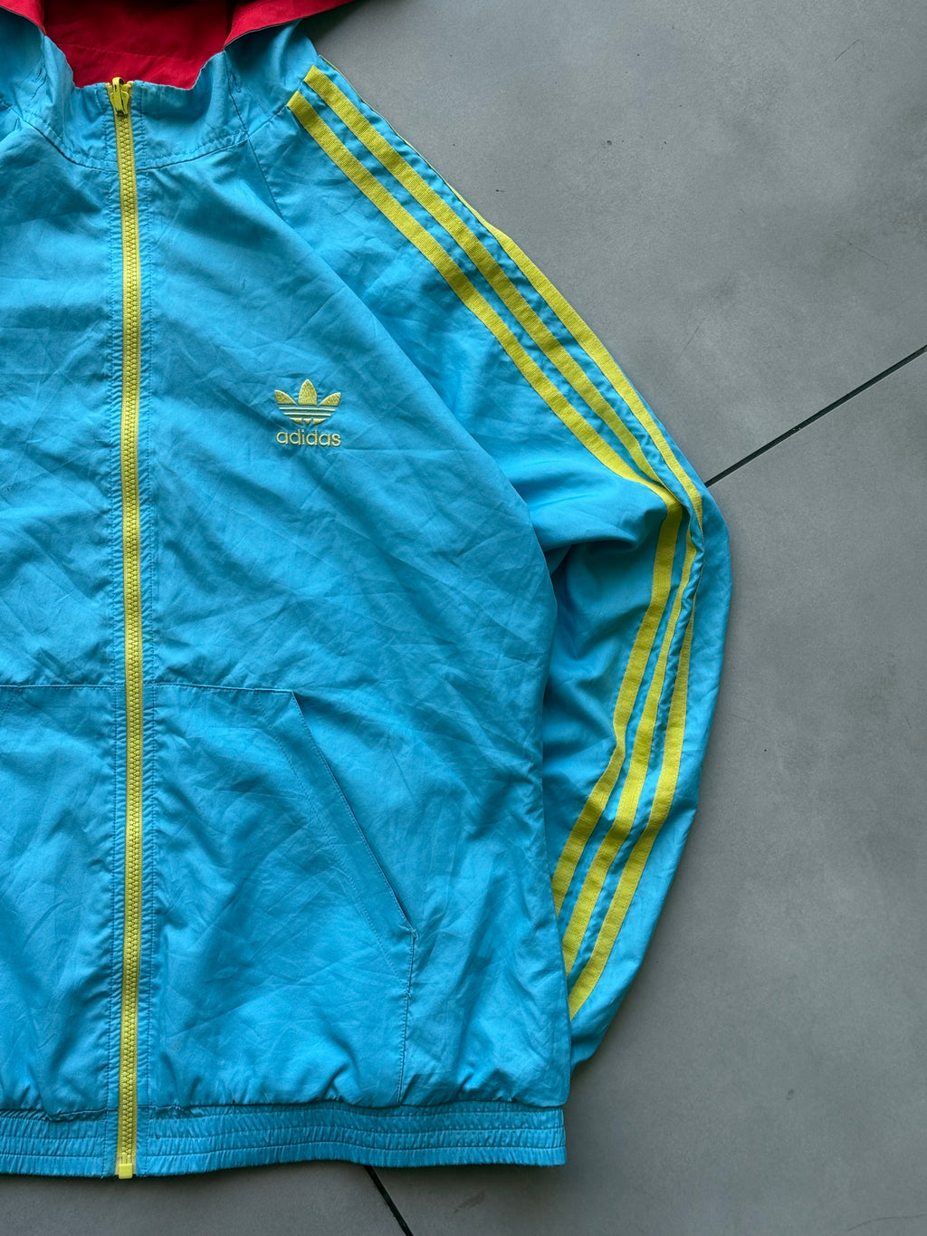 VINTAGE ADIDAS ORIGINALS REVERSIBLE HOODED WINDBREAKER-S