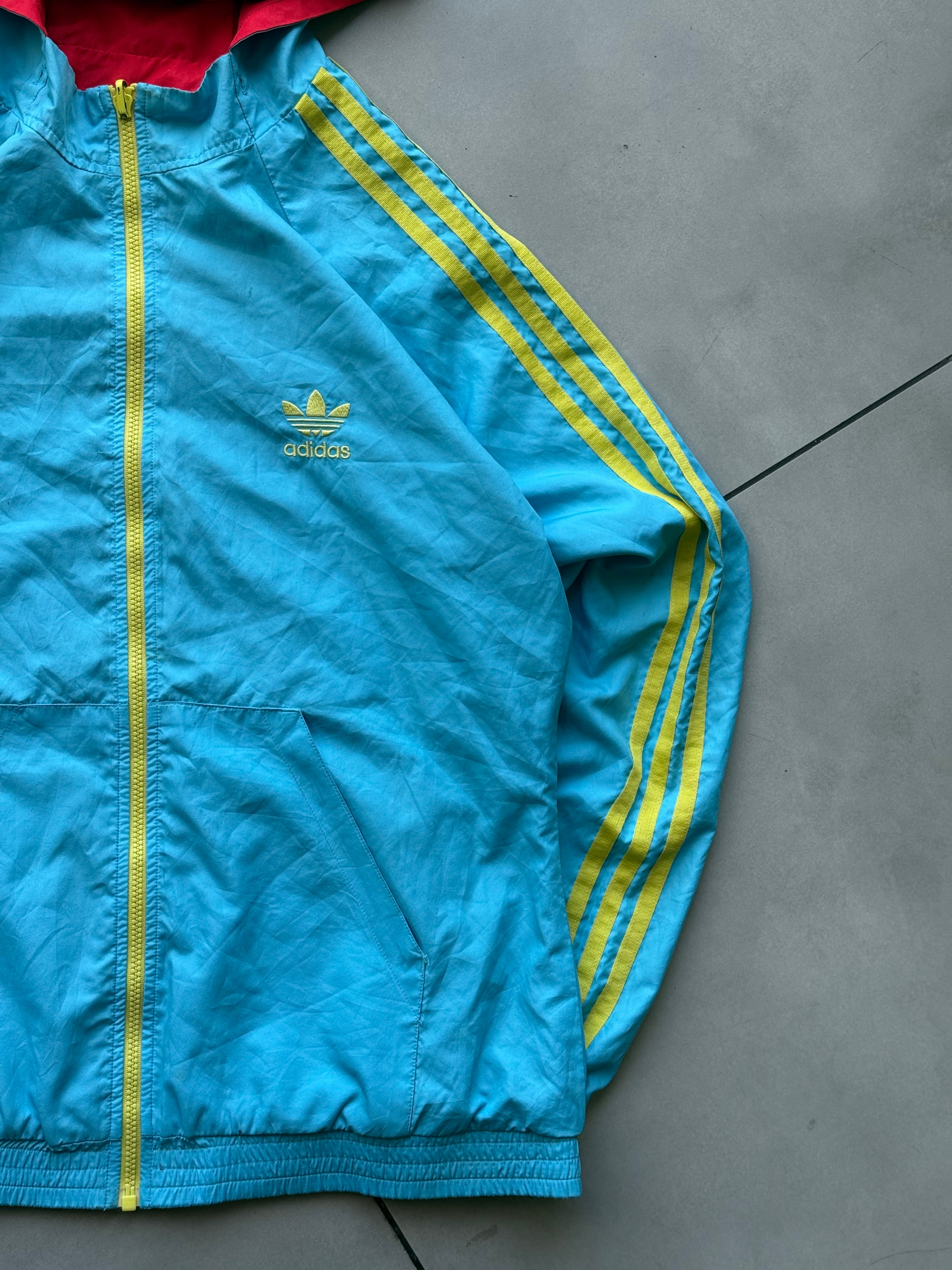 VINTAGE ADIDAS ORIGINALS REVERSIBLE HOODED WINDBREAKER-S